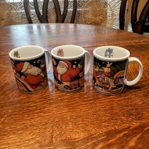 Susan Winglet Certified International 1992 Christmas Mugs